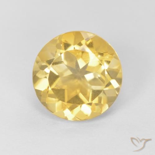2.05ct 天然 浅金黄色 黄水晶, 圆形的, VVS