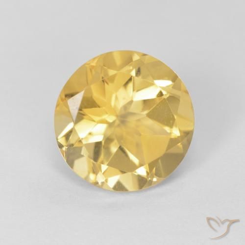 1.77ct 天然 浅金黄色 黄水晶, 圆形的, VVS