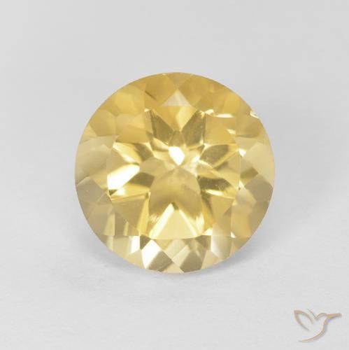 1.86ct 天然 浅金色 黄水晶, 圆形的, VVS