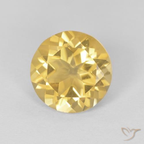 1.74ct 天然 浅金黄色 黄水晶, 圆形的, VVS