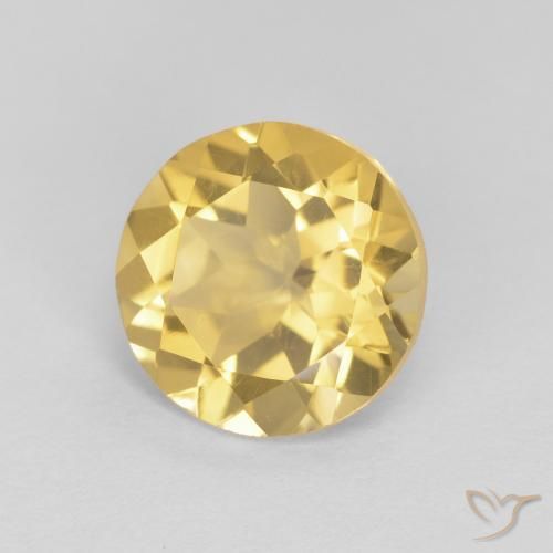 1.74克拉天然黄水晶，圆形的，VVS