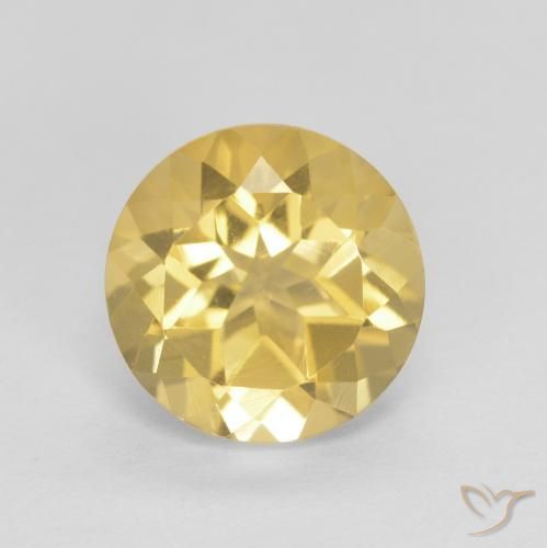 1.99ct 天然 浅金色 黄水晶, 圆形的, VVS
