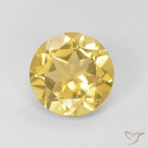1.69ct 天然 浅金黄色 黄水晶, 圆形的, VVS