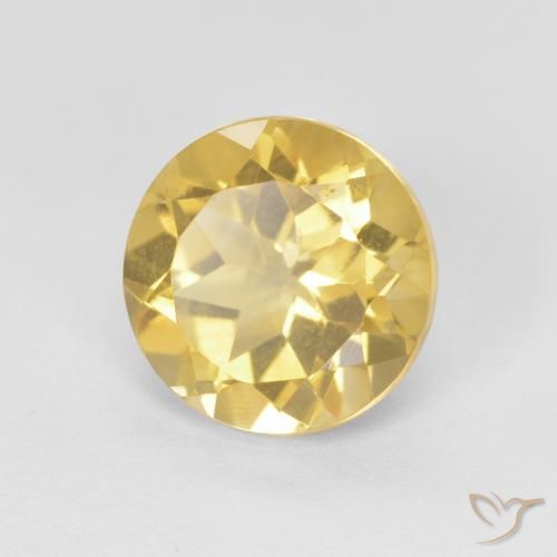 1.98克拉天然黄水晶，圆形的，VVS