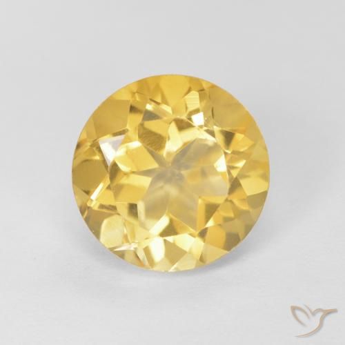 1.96ct 天然 浅金色 黄水晶, 圆形的, VVS