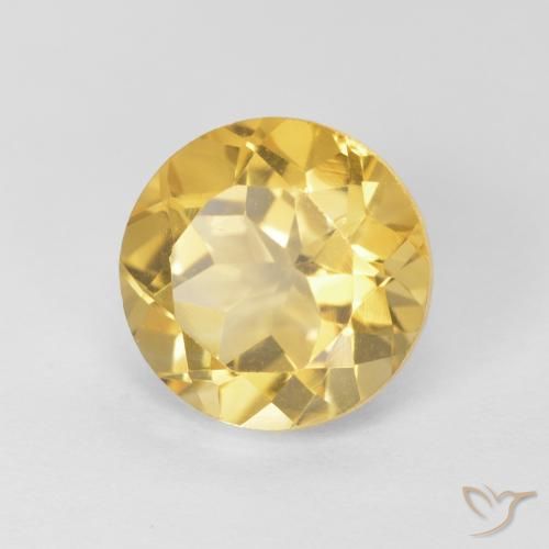 1.96克拉天然黄水晶，圆形的，VVS
