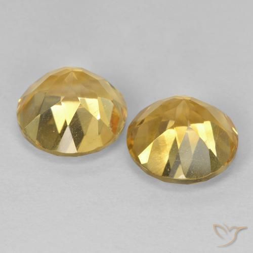 3.89克拉天然黄水晶，圆形的，VVS-VS