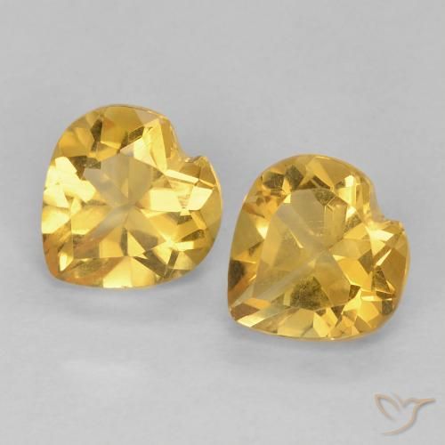 1.39ctw 天然 金色 黄水晶, 心形, VVS-VS