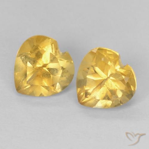 1.54ctw 天然 金色 黄水晶, 心形, VVS-VS