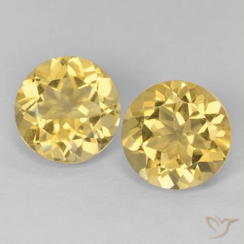 3.71ctw 天然 金色 黄水晶, 圆形的, VVS