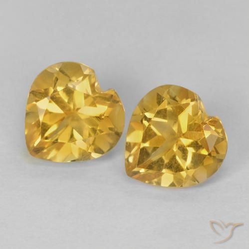1.46ctw 天然 金色 黄水晶, 心形, VVS