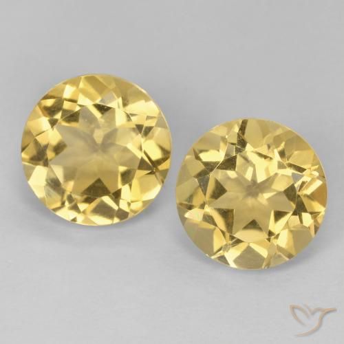 3.72ctw 天然 金色 黄水晶, 圆形的, VVS