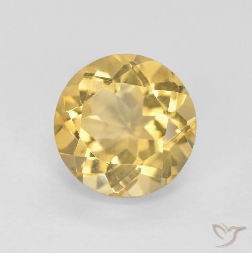 1.81ct 天然 金色 黄水晶, 圆形的, VVS