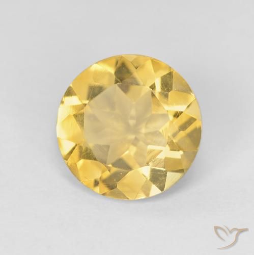 1.64ct 天然 中金 黄水晶, 圆形的, VVS