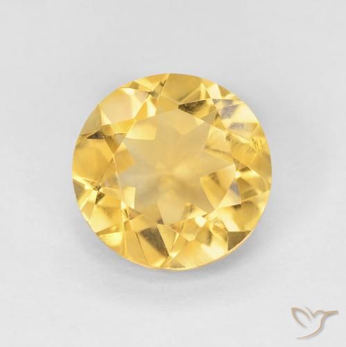 1.73ct 天然 中金 黄水晶, 圆形的, VVS-VS