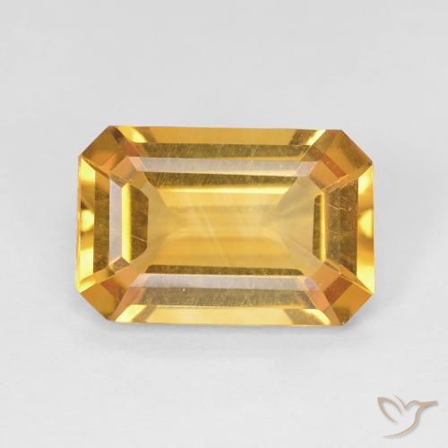 3.36ct 天然 深金橙色 黄水晶, 祖母绿式切割, VS