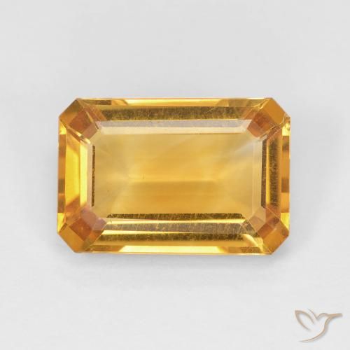 3.51ct 天然 深橙色-金色 黄水晶, 祖母绿式切割, VVS-VS