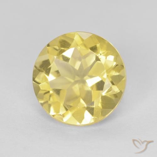 1.82ct 天然 浅金黄色 黄水晶, 圆形的, VVS