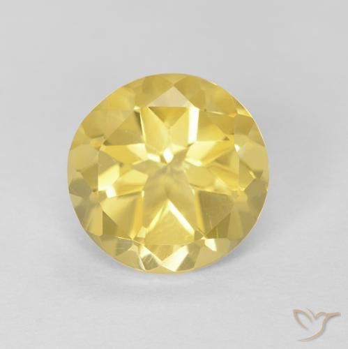 1.57ct 天然 中黄色 黄水晶, 圆形的, VVS