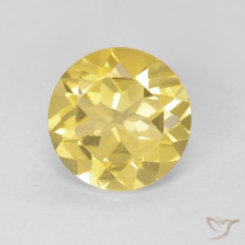 1.69ct 天然 中黄色 黄水晶, 圆形的, VVS