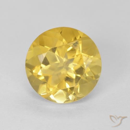 1.79ct 天然 中黄色 黄水晶, 圆形的, VVS