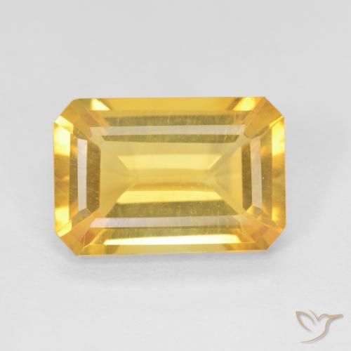 3.45ct 天然 中金 黄水晶, 祖母绿式切割, VVS-VS