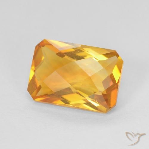 2.52ct 天然 橙金 黄水晶, 祖母绿式切割, VVS