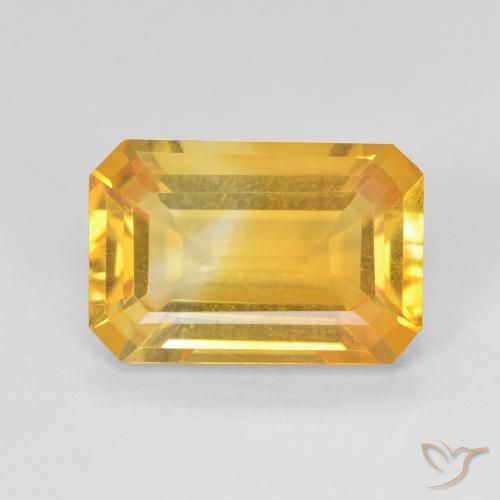 3.70ct 天然 金色 黄水晶, 祖母绿式切割, VVS-VS