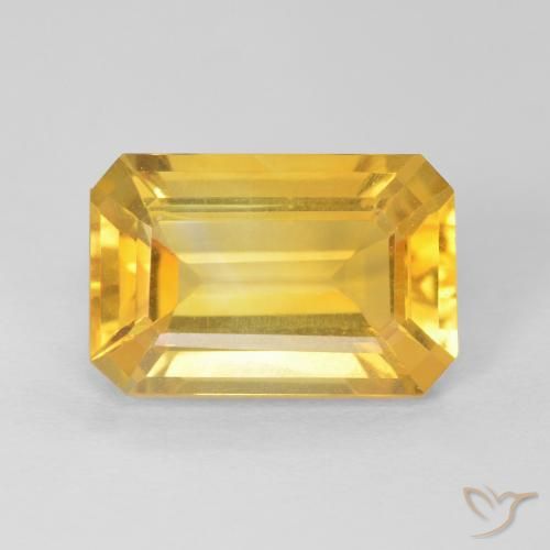 3.80ct 天然 金色 黄水晶, 祖母绿式切割, VVS-VS
