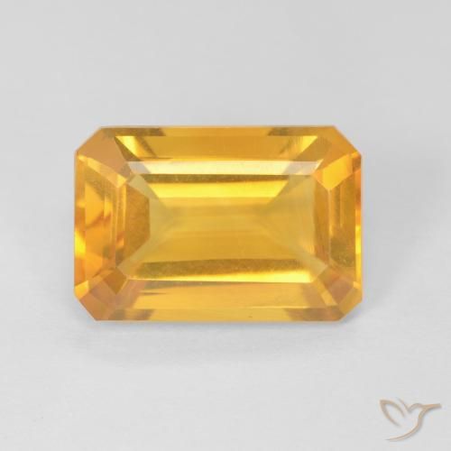 3.60ct 天然 橙金 黄水晶, 祖母绿式切割, VVS-VS