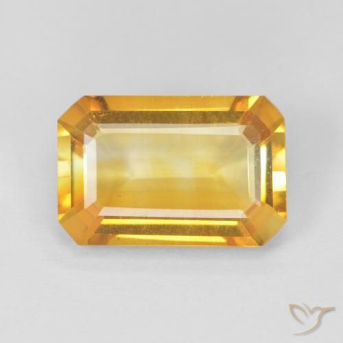 3.37ct 天然 金色 黄水晶, 祖母绿式切割, VVS
