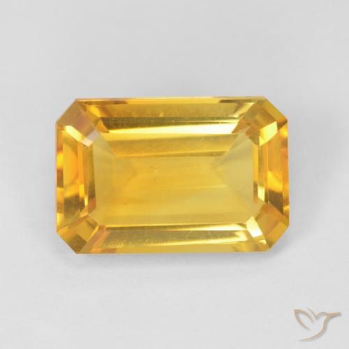 3.81ct 天然 金色 黄水晶, 祖母绿式切割, VVS
