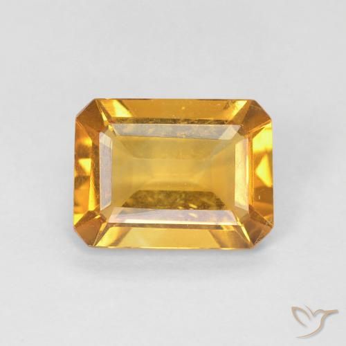 1.25ct 天然 深金橙色 黄水晶, 祖母绿式切割, VS
