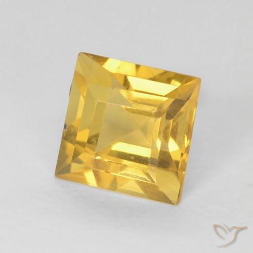 0.90克拉天然黄水晶，正方形，VS
