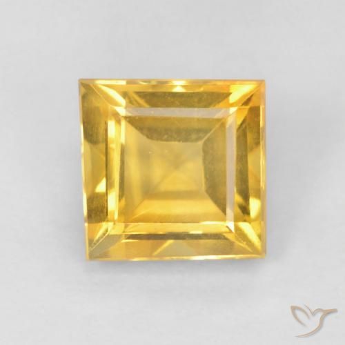 0.94ct 天然 中金 黄水晶, 正方形, VS