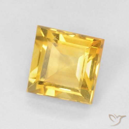 0.94克拉天然黄水晶，正方形，VS