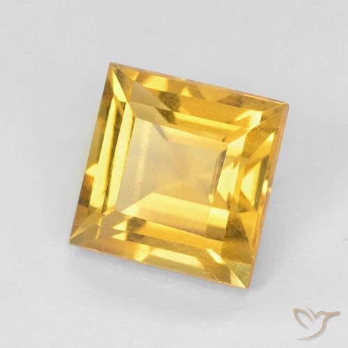 1.06克拉天然黄水晶，正方形，VS