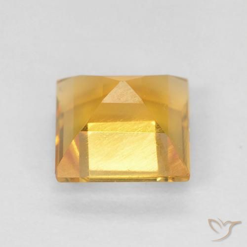 1.06克拉天然黄水晶，正方形，VS