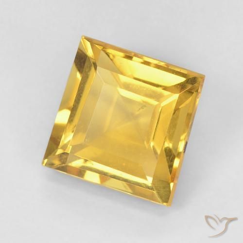 1.22克拉天然黄水晶，正方形，VVS-VS