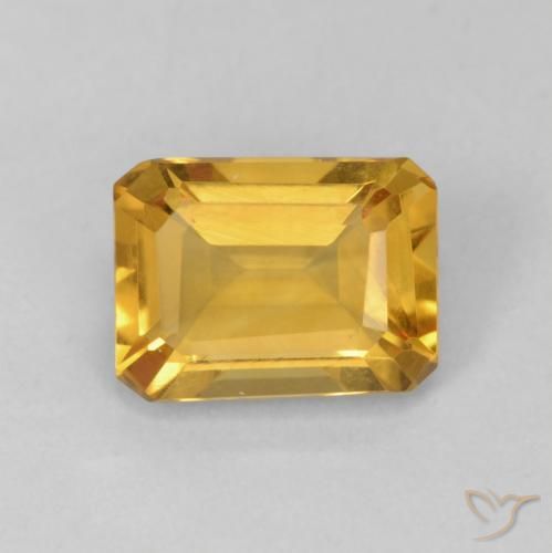 1.31ct 天然 中金 黄水晶, 祖母绿式切割, VVS