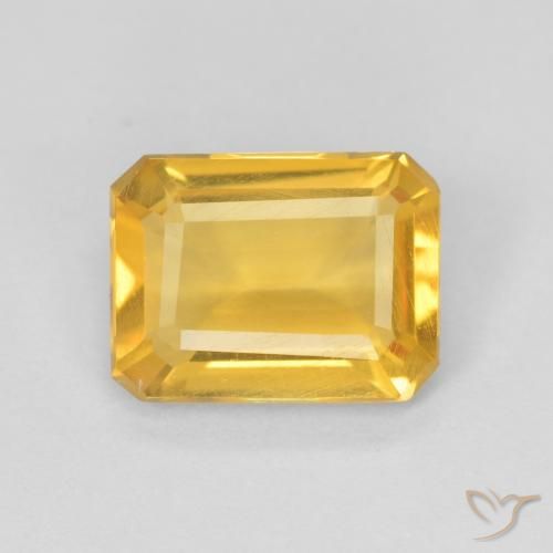 1.05ct 天然 中金 黄水晶, 祖母绿式切割, VS