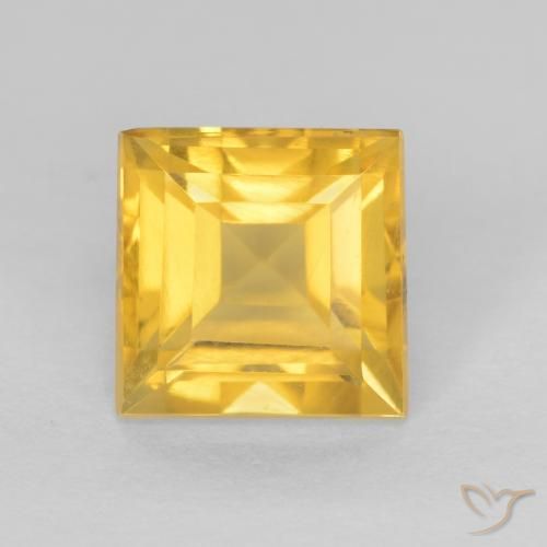 1.24ct 天然 中金 黄水晶, 正方形, VS