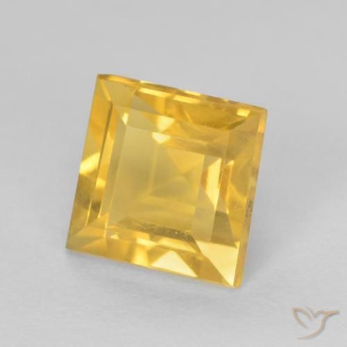1.24克拉天然黄水晶，正方形，VS
