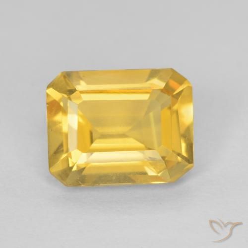 1.25ct 天然 中金 黄水晶, 祖母绿式切割, VVS-VS