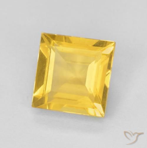 1.01克拉天然黄水晶，正方形，VVS-VS