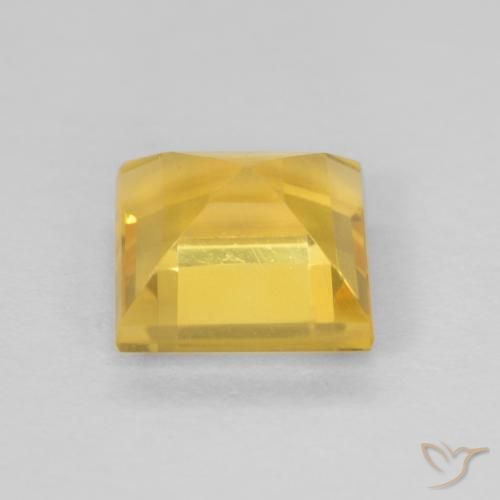 1.01克拉天然黄水晶，正方形，VVS-VS
