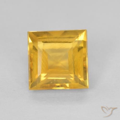 0.98ct 天然 金橙色 黄水晶, 正方形, VS