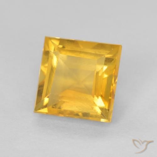 0.98克拉天然黄水晶，正方形，VS