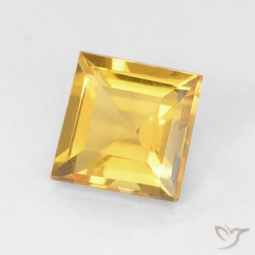 1.00克拉天然黄水晶，正方形，VVS-VS