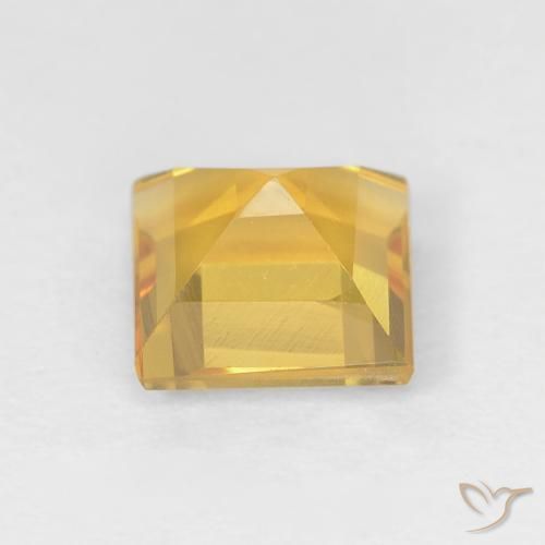 1.00克拉天然黄水晶，正方形，VVS-VS
